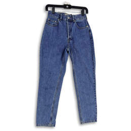 NWT Womens Blue Denim The Curvy '90s Cheeky Straight Leg Jeans Size 25 Crop