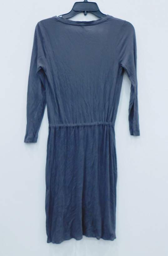 J. CREW Women's Gray Drawstring V-Neck Henley Dress Size XS image number 2