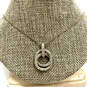 Swarovski Designer Silver-Tone Crystal Double Ring Pendant Necklace image number 1