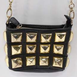 Women's Black w/ Gold Tone Accents Betsey Johnson Handbag Purse alternative image