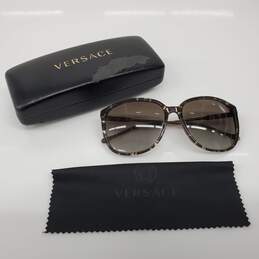 Versace Gold Shimmer Brown Round Sunglasses MOD 4220 w/COA
