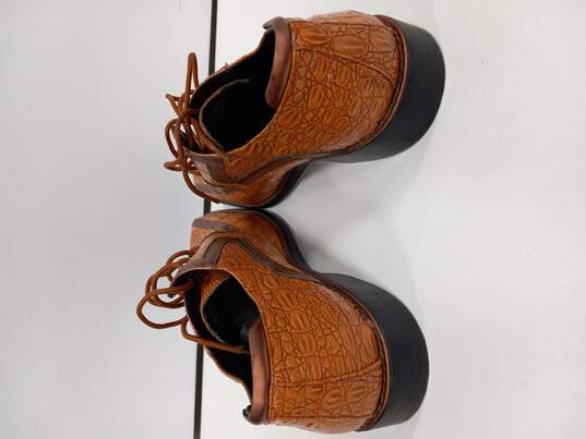 Hugo Vitelli Men's Brown Leather Dress Shoes Size 10.5M image number 3
