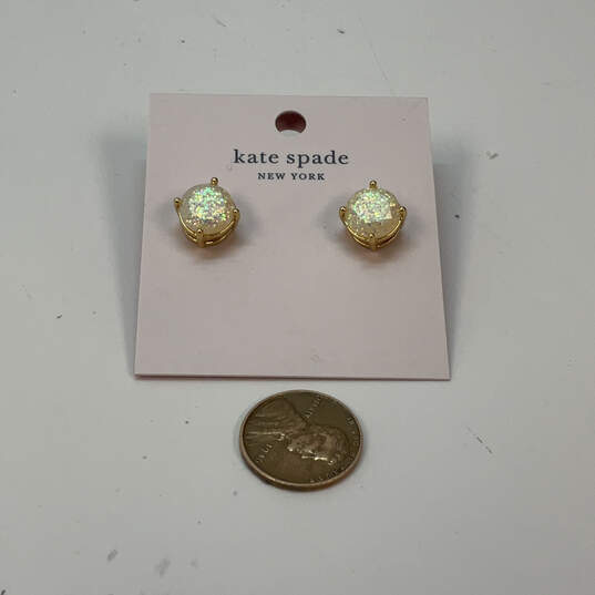 Designer Kate Spade Gold-Tone Rise And Shine Opal Glitter Stud Earrings image number 2