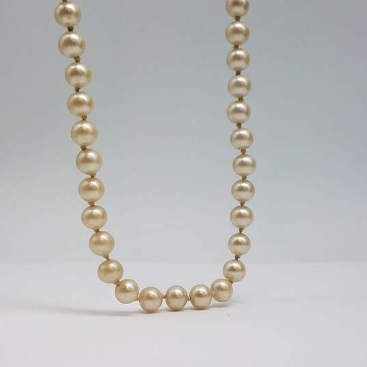 Sterling Silver FW Pearl Knotted 47 Inch Strand Necklace 111.3g image number 1