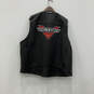 Mens Black Leather Sleeveless Zipper Pocket Motorcycle Vest Size 3XL image number 2