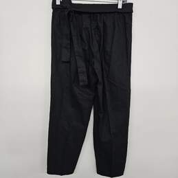 Black Tie Waist Pants With Pockets alternative image