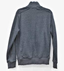 Mens Gray Zip Button Fleece Lined Sweater Jacket Size M alternative image
