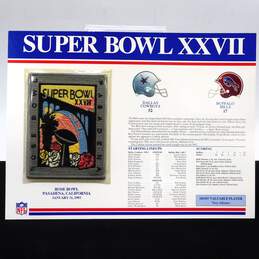 SUPER BOWL 27 Cowboys Bills 1993 Willabee Ward OFFICIAL SB XXVII NFL PATCHCARD