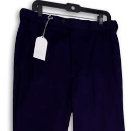 NWT Mens Blue Flat Front Pockets Straight Leg Dress Pants Size W34xL31