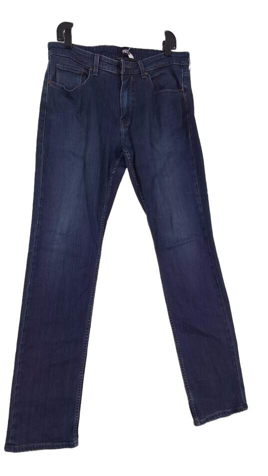 Womens Blue Stretch Dark Wash Pockets Bootcut Leg Denim Jeans Size 33 image number 1