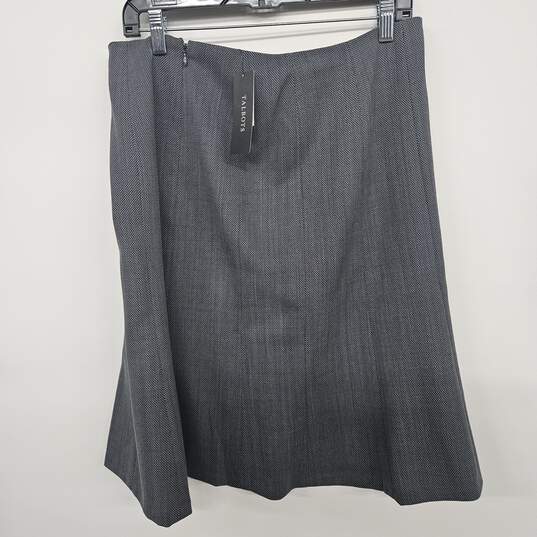 Gray Wool Pleated Midi Skirt image number 2
