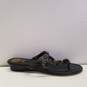 Vince Camuto Black Leather Jeweled Rhinestone T Strap Sandals Flip Flops Shoes Women's Size 8.5 M image number 1