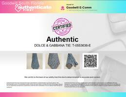 Authentic Dolce & Gabbana Cravatte Mens Sky Blue And White Floral Designer Tie alternative image