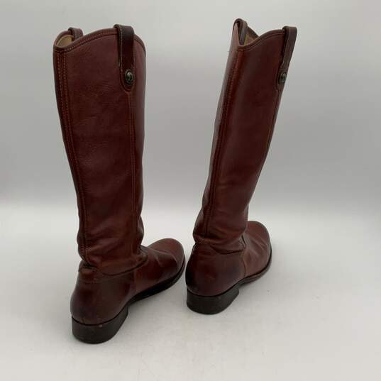 Womens Melissa 77167 Brown Leather Round Toe Knee High Riding Boots Size 9.5 B image number 1