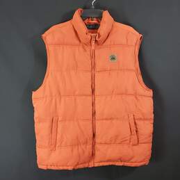 Field & Stream Men's Orange Puffer Vest SZ XL
