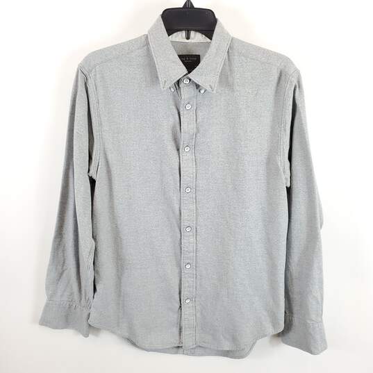 Rag & Bone Men Grey Button Up Shirt M image number 1