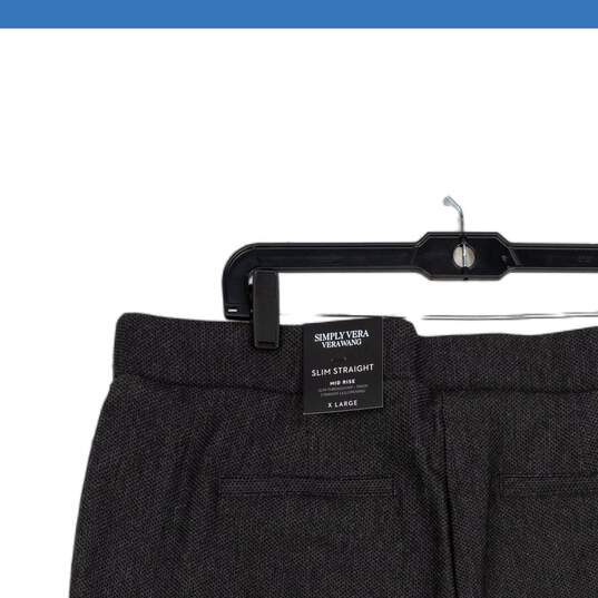 NWT Vera Wang Simply Vera Womens Black Twill Straight Leg Ankle Pants Size XL image number 4