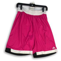 Adidas Womens Pink Flat Front Elastics Waist Pull-On Athletic Shorts Size Small