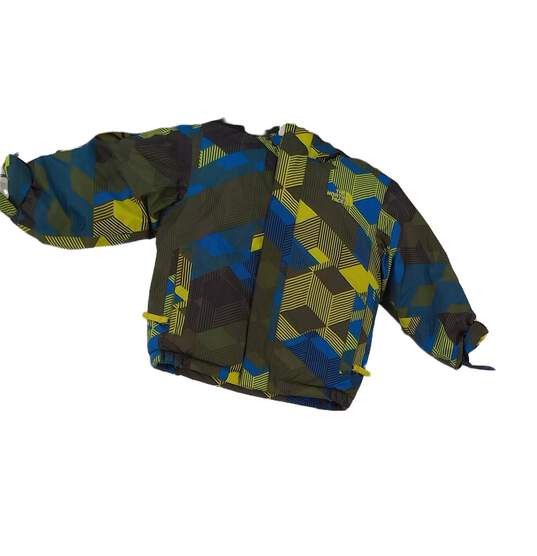 Boys Multicolor Geometric Long Sleeve Pocket Puffer Jacket Size 2T image number 1