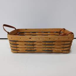 Woven Basket With Leather Handles