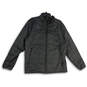 Mens Black Mock Neck Long Sleeve Full-Zip Puffer Jacket Size Large image number 1