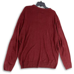 NWT Mens Red Tight-Knit Crew Neck Long Sleeve Pullover Sweater Size XL alternative image