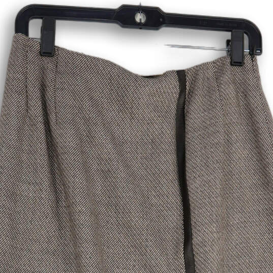 Womens Black Gray Flat Front Side Zip Straight & Pencil Skirt Size 10 image number 3