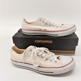 Converse All Star Chuck Taylor OX Low Top Sneakers Shoes in Natural White Canvas - Unisex M 10 WM 12