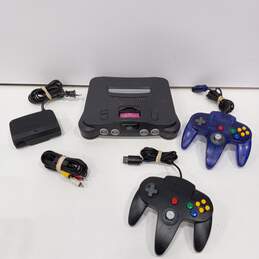 Vintage Nintendo 64 Game Console with Two Controllers