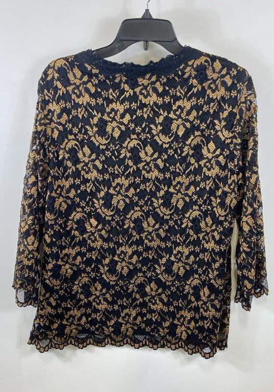 Coldwater Creek Women Brown Lace Knit Top L image number 2