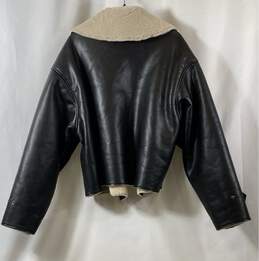 Good American Unisex Adults Black Leather Long Sleeve Open Front Jacket Size 5/6 alternative image