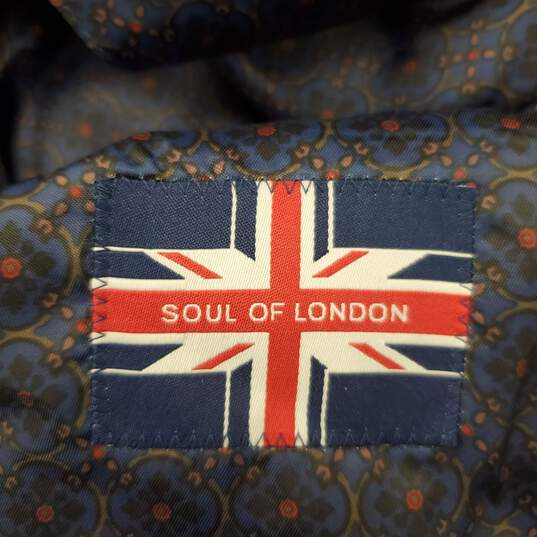 Soul of London Men Maroon Squared Blazer Sz36R image number 3