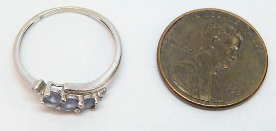 10K White Gold Tanzanite Diamond Accent Ring 1.1g image number 7