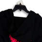 Womens Black Pink Long Sleeve Kangaroo Pocket Pullover Hoodie Size Medium image number 4