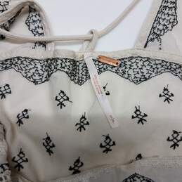 Free People ivory embroidered lace up tunic mini dress size S alternative image