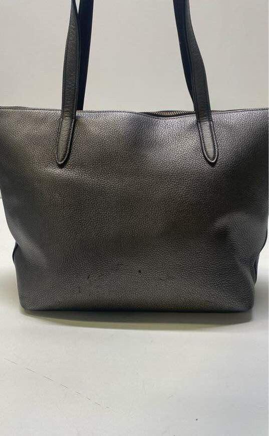 Coach 23592 Taylor Metallic Silver Leather Tote Bag image number 2