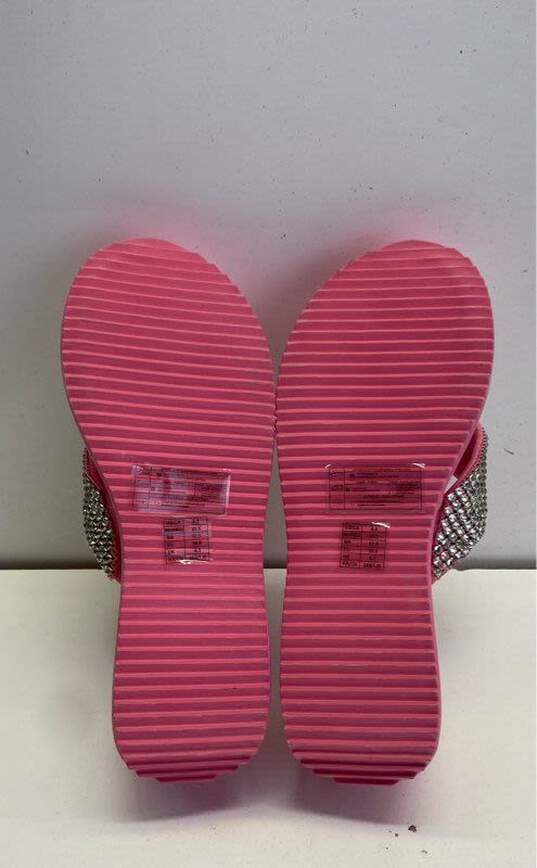 Forever 21 X Barbie Rhinestone Thong Platform Sandals Pink 8.5 image number 5