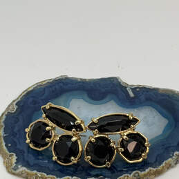 Designer Kate Spade Gold-Tone Cluster Black Stone Stud Earrings