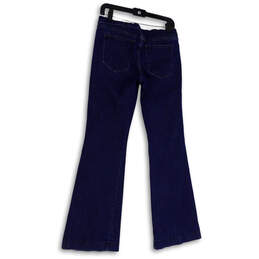 Womens Blue Denim Dark Wash Pockets Stretch Bootcut Leg Jeans Size 30 alternative image