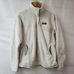 Patagonia White 1/4 Zip Fleece Pullover LG