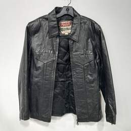 Huntfield Men's Black Leather Coat Size Large