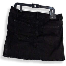 NWT Womens Black Denim Dark Wash 5-Pocket Design Mini Skirt Size 14/32 alternative image