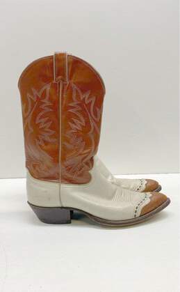 Justin Men's Tan/Brown Leather Cowboy Boots Sz. 12D