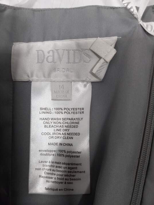 David's Bridal Gray Strapless Dress Size 14 NWT image number 3