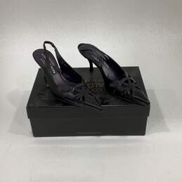 IOB Donald J. Pliner Womens Romy Black Leather High Slingback Heels Size 6