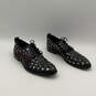 Mens Black Leather Studded Round Toe Lace-Up Oxford Dress Shoes Size 8.5 image number 3