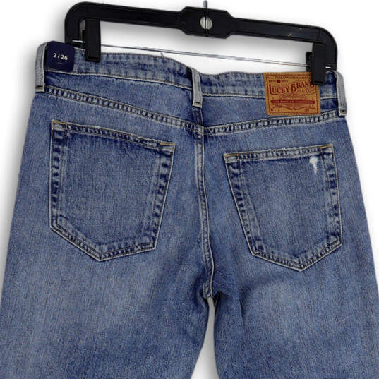 NWT Womens Blue Mid Rise Sienna Slim Distressed Boyfriend Jeans Size 2/26 image number 4