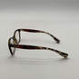 Womens RA7071 Clear Lens Brown Full-Rim Prescription Rectangle Eyeglasses image number 3