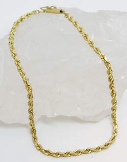 10K Yellow Gold Rope Chain Bracelet 3.4g
