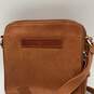 Fossil Womens Brown Leather Adjustable Strap Outer Zip Pocket Crossbody Bag image number 6